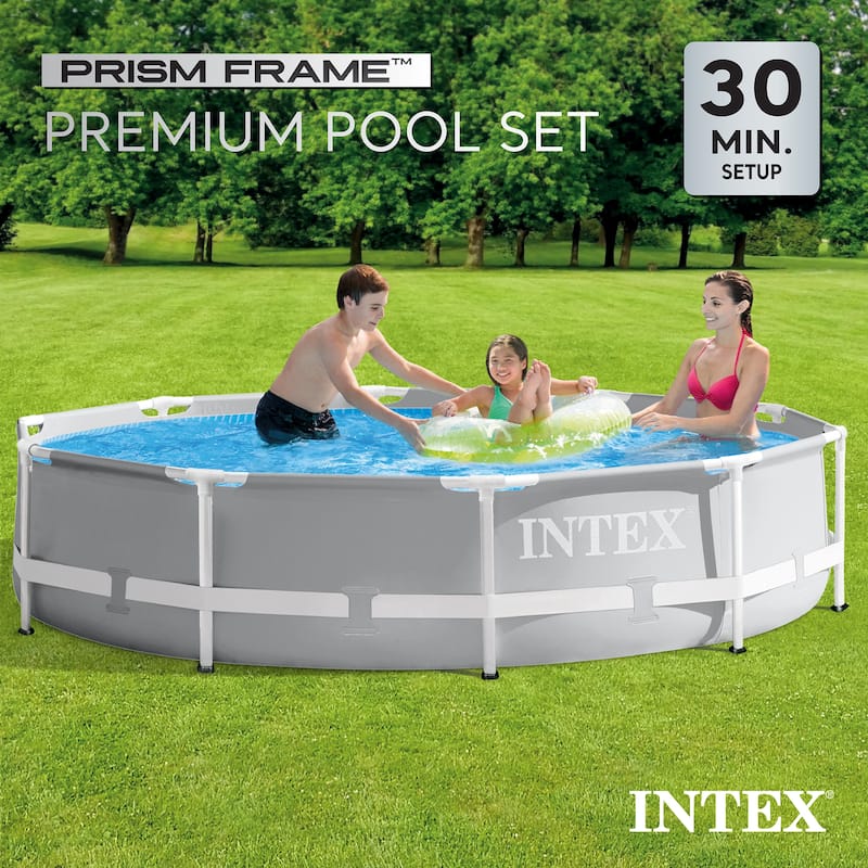 Intex 10ft x 10ft x 30in Pool w/ 10 Foot Round Pool Cover and Filter Cartridge - 45.98