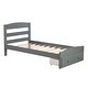 preview thumbnail 4 of 7, Twin Size Solid Wood Construction Platform Bed Frame with Additional Storage Drawer with Knobs and Casters