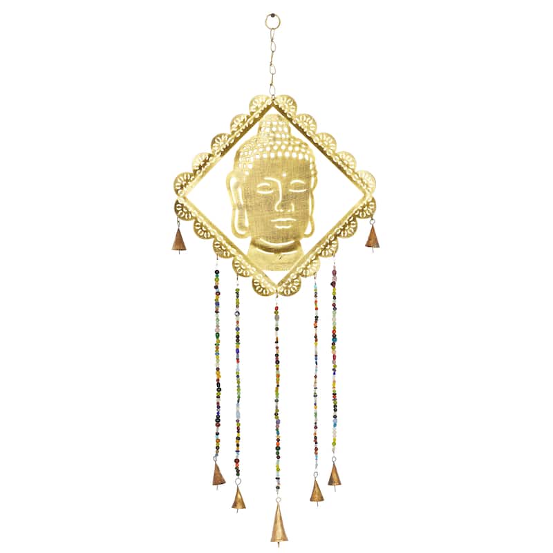 Gold Iron Eclectic Windchime 30 x 14 x 1 - 14 x 1 x 30