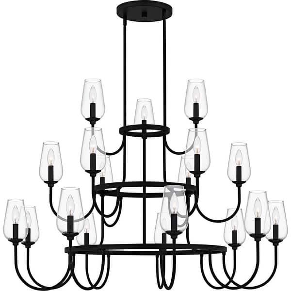 slide 2 of 9, Viscount 18-Light Matte Black Chandelier