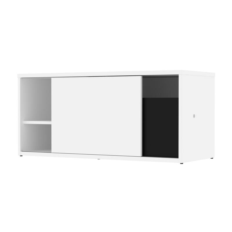 Bestar Pro-Vega 81W L-Shaped Standing Desk with Credenza