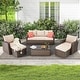 preview thumbnail 24 of 62, EROMMY 6/7 Piece Modular Outdoor Rattan Sofa Set, All-Weather Wicker Patio Furniture with Storage Table, Cushions & Pillows
