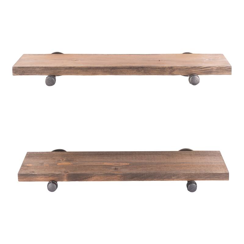 Restore Wood 24 in. Wall Shelf Straight Steel Pipe Brackets, Set of 2