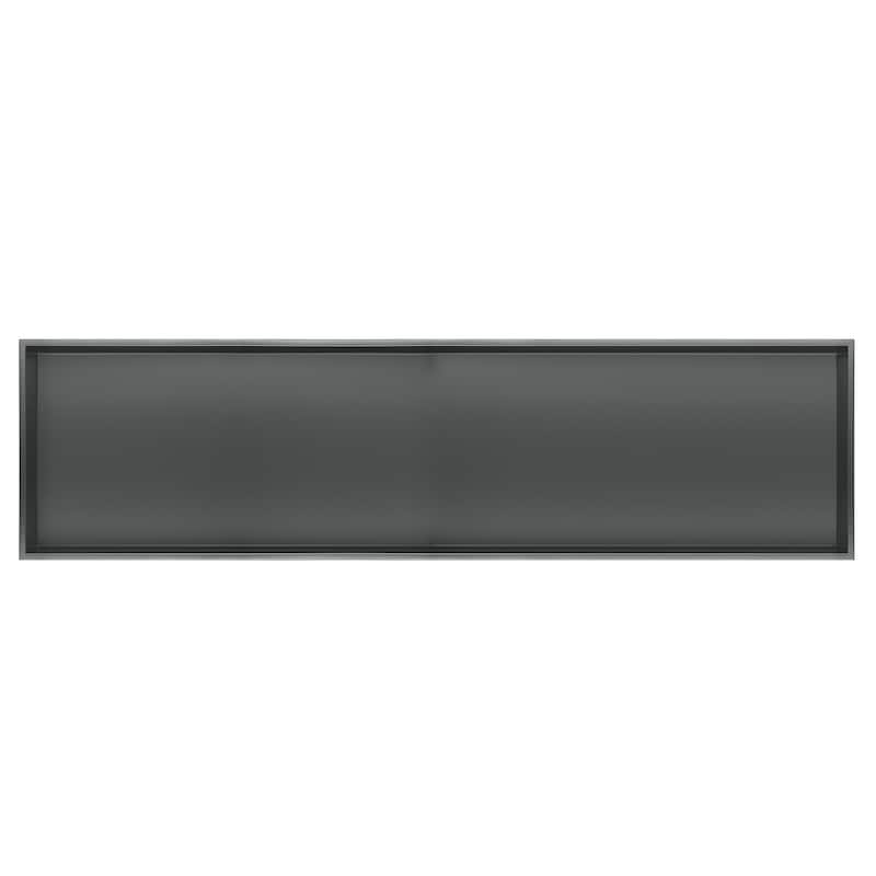 12-in x 36-in Ultra-thin Frame Recessed Stainless Steel Shower Niche Gun Metal Black