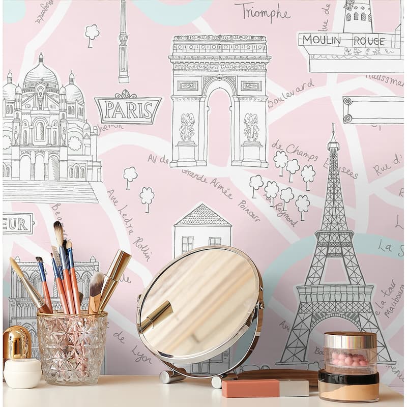 NextWall Paris Scene Peel and Stick Wallpaper
