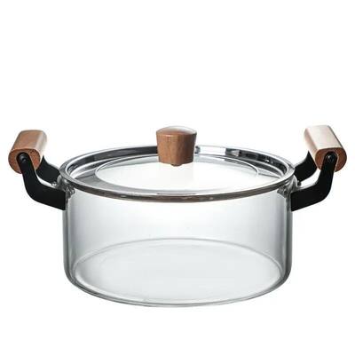Clear Glass Simmer Pot Heat-Resistant Stockpot