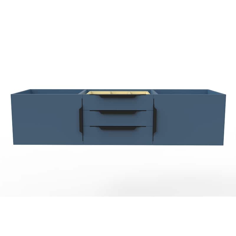 Alpine 60" Wall Mounted Bathroom Vanity (Base Only) - Blue - Matte