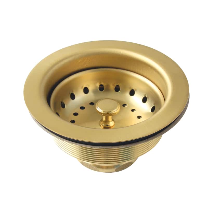 Fresno 3-1/2 Inch Kitchen Sink Basket Strainer Only - Brushed Brass