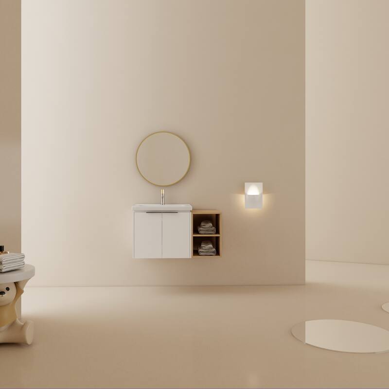 36 Inch Soft Close Doors Bathroom Vanity With Sink, and A Small Storage Shelves