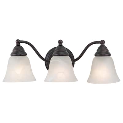 Standford 3 Light Bronze Bathroom Vanity Fixture - 19-in W x 7-in H x 7-in D