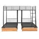 preview thumbnail 16 of 16, Full Over Twin & Twin Bunk Bed, Metal Triple Bunk Bed with Drawers and Guardrails