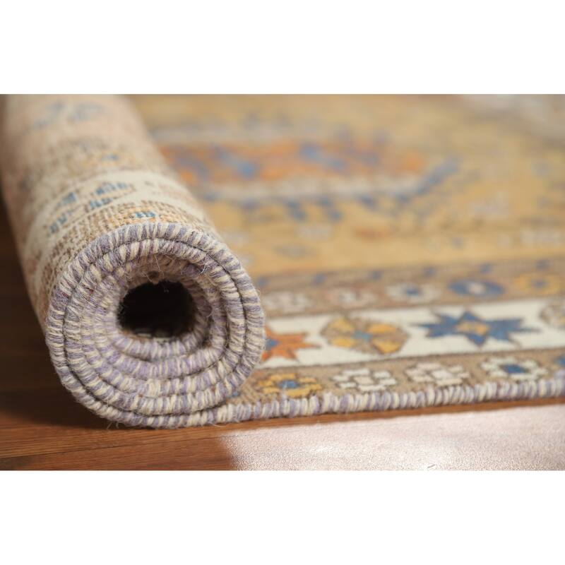 Hand Knotted Oriental 100% Wool Carpet Traditional Floral Brown Gharajeh Area Rug - 5' 6'' X 3' 9''