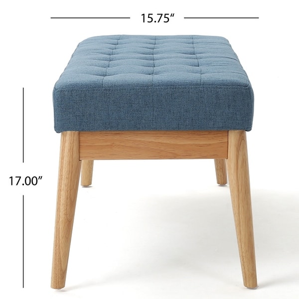 dimension image slide 3 of 10, Saxon Mid-century Tufted Ottoman Bench by Christopher Knight Home