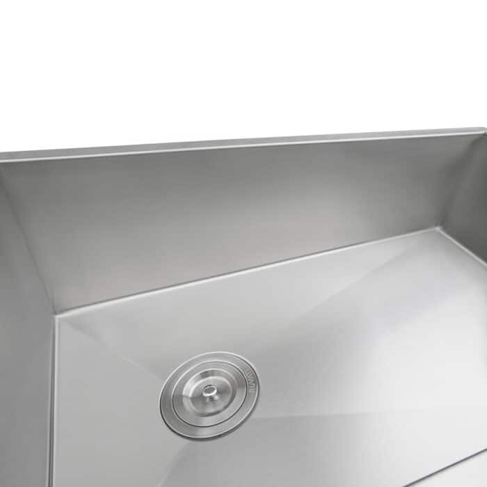 Ruvati 36-inch Slope Bottom Offset Drain Reversible Kitchen Sink Undermount 16 Gauge Stainless Steel - RVH7497 - 36" x 19″