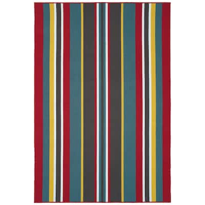 Voavah Red Hand-Made Flatweave Indoor/Outdoor Area Rug