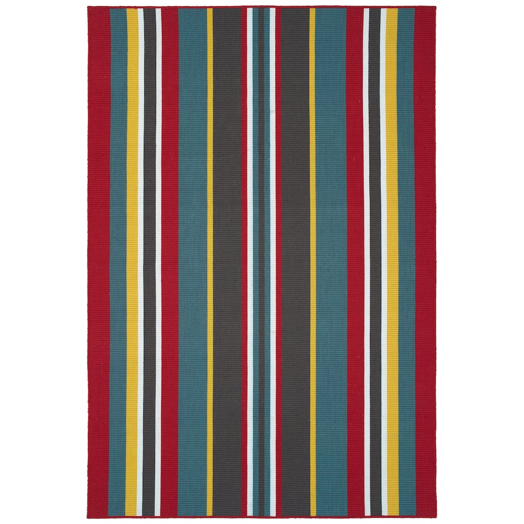 Voavah Red Hand-Made Flatweave Indoor/Outdoor Area Rug