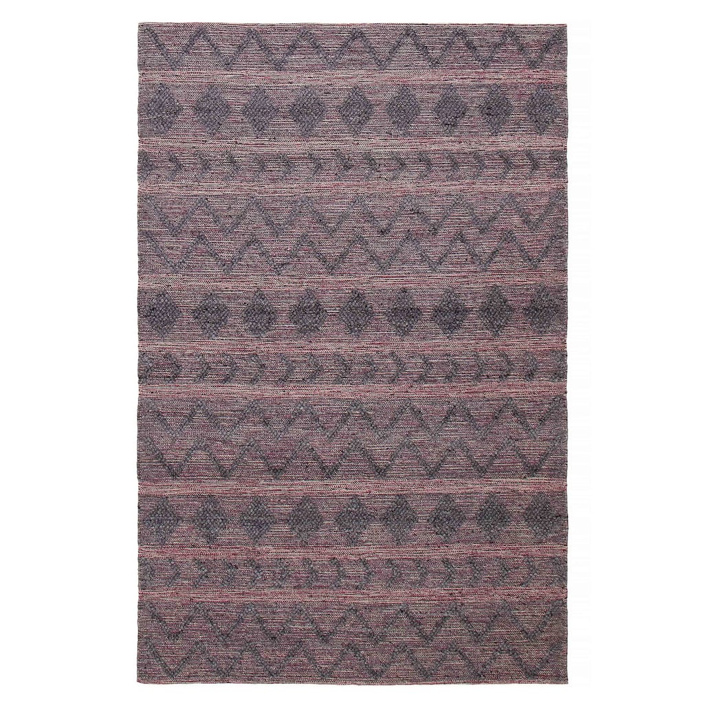 ECARPETGALLERY Braid weave Sienna Grey Wool Rug - 6'0 x 9'0