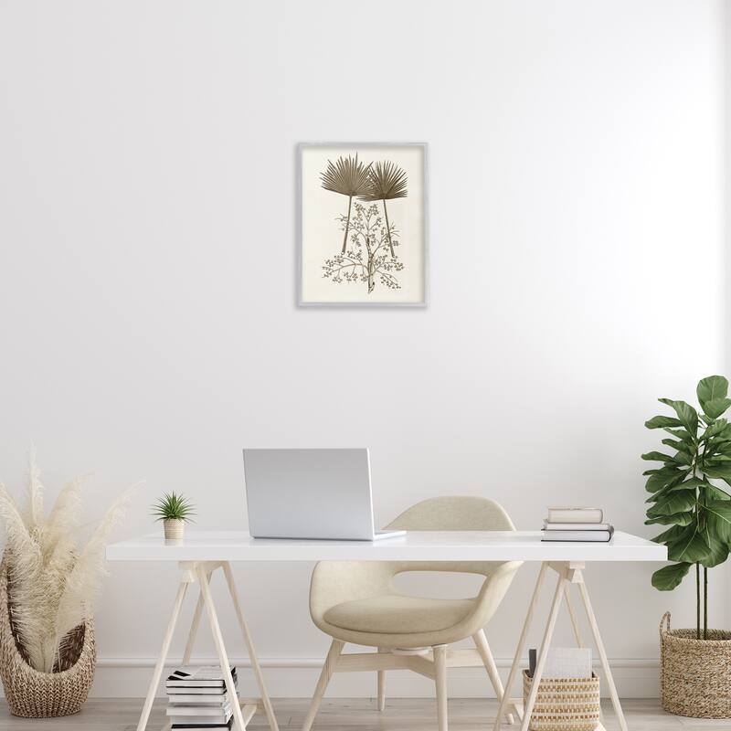 Stupell Palm Leaf & Olive Branches Framed Giclee Art Design By Phillipa Katz