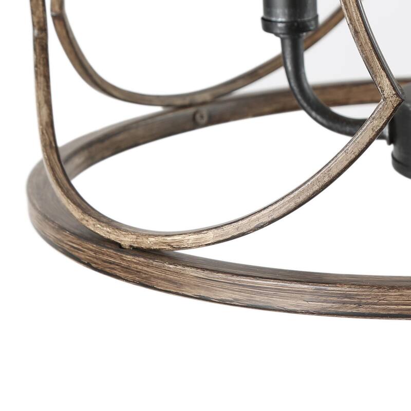 Modern Farmhouse 4-Light Cylinder Wood Grain Chandelier