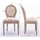 preview thumbnail 9 of 7, French Dining Chair with Natural Rubber Legs, Upholstered Fabrice and Rattan Back,Beige (Set of 2)