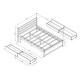 preview thumbnail 3 of 7, Full Size Wooden Platform Bed Frame with 4 Storage Drawers & Headboard, Solid Wood Bed Frame with Storage, No Box Spring Needed
