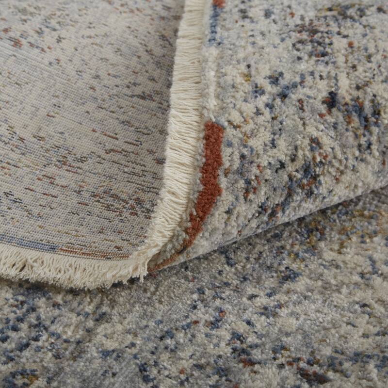 Togi Power Loomed Distressed Geometric Modern Non Skid with Fringe Area Rug By HomeRoots