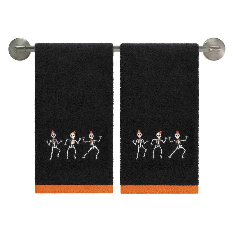 Avanti Skeletons Halloween 2-Pack Hand Towels