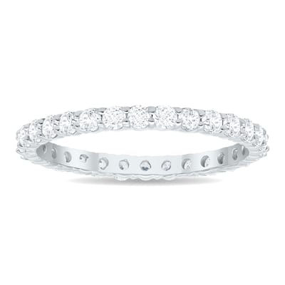 1 Carat TW Thin Low Set Diamond Eternity Band in 10K White Gold