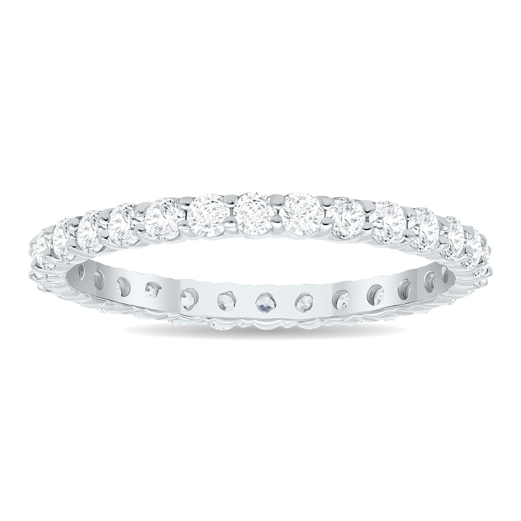 1 Carat TW Thin Low Set Diamond Eternity Band in 10K White Gold