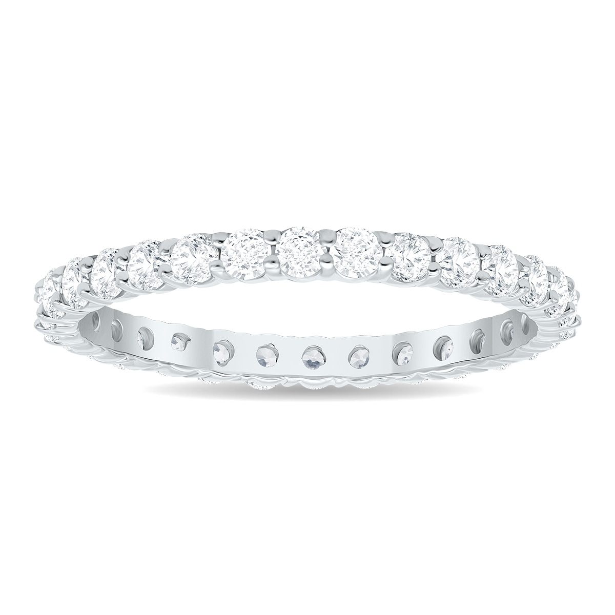 1 Carat TW Thin Low Set Diamond Eternity Band in 10K White Gold
