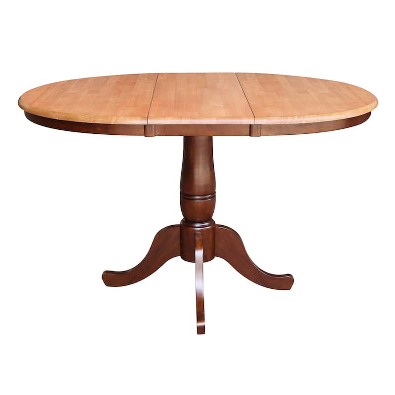 Copper Grove 36-inch Round Pedestal Table with 12-inch Leaf
