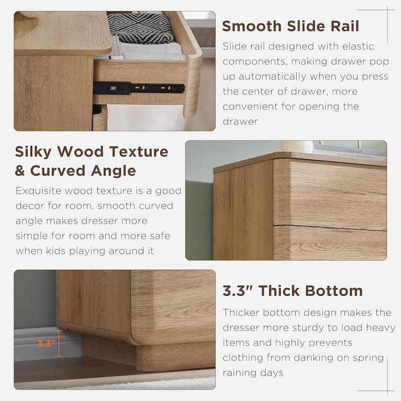 Modern 9 Drawer Dresser for Bedroom, Chest of Drawers, TV Stand