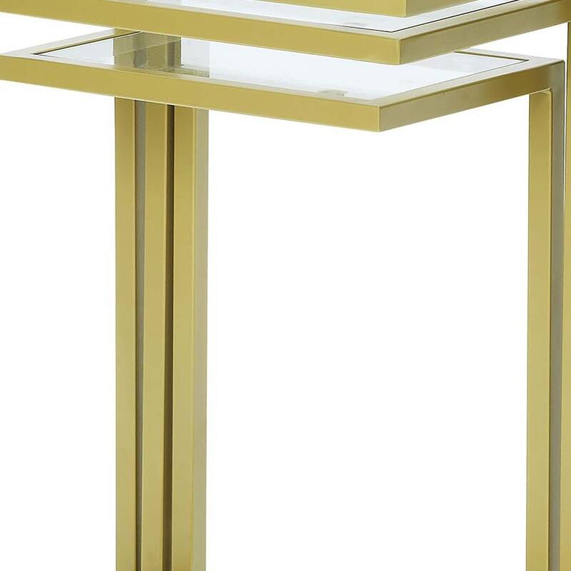 HomeRoots 24" Chrome Glass Rectangular End Table - 26.18