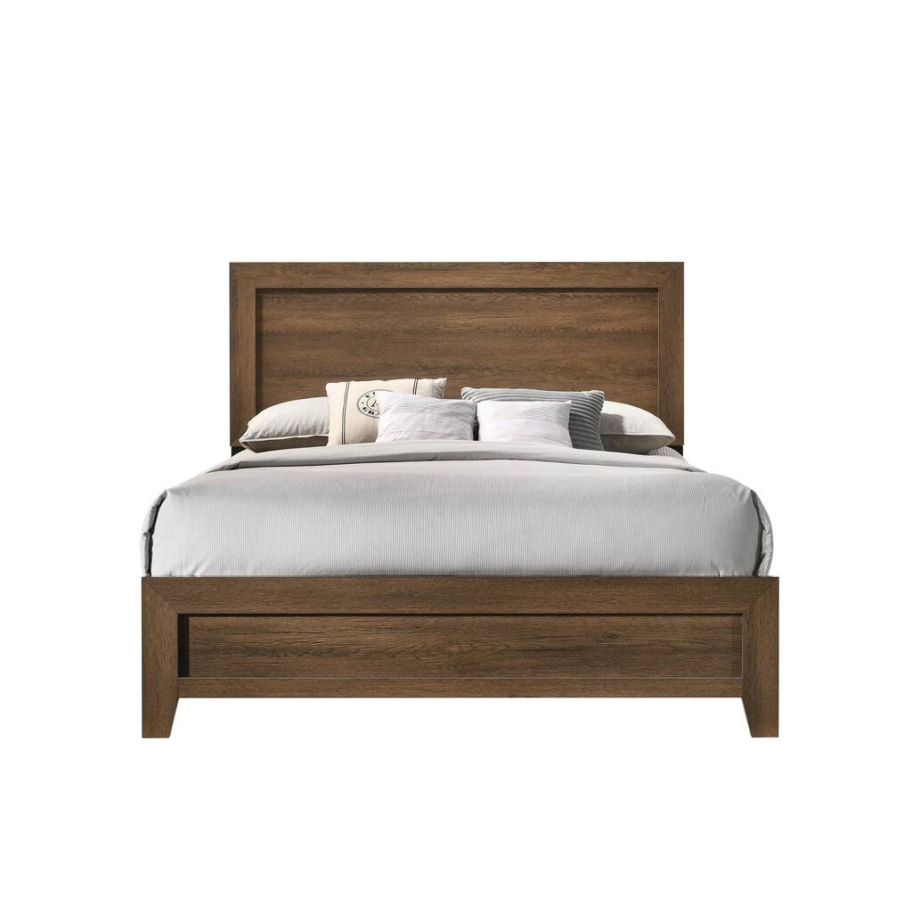Miquell Oak Finish EK Bed