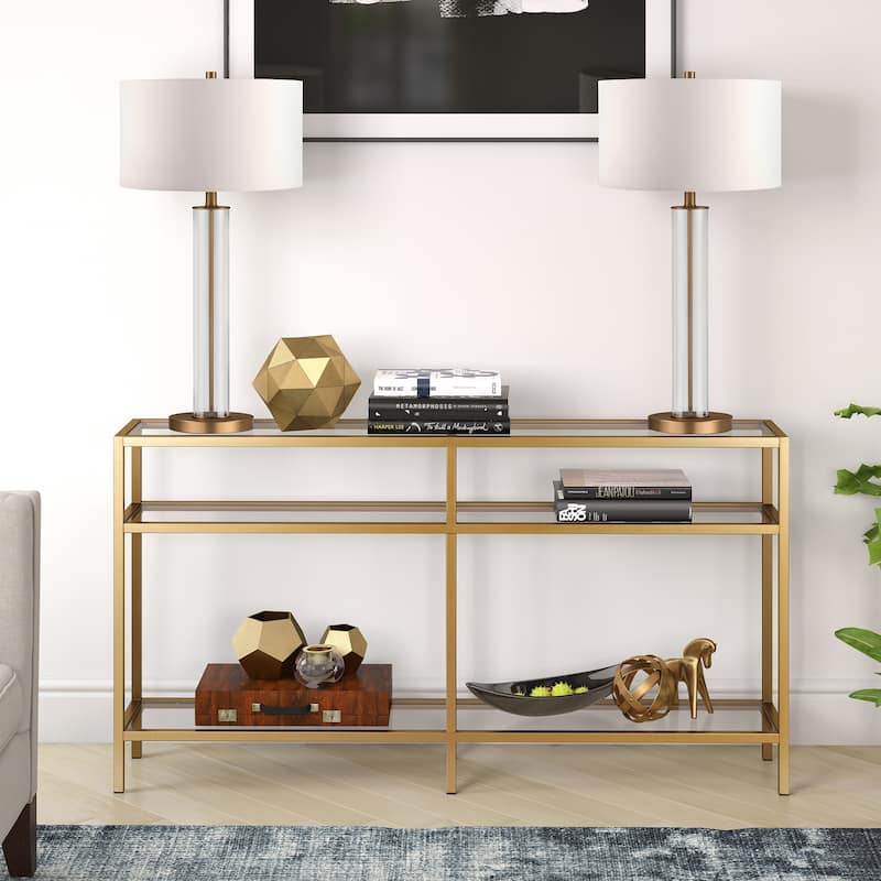 Silver Orchid Galeen Console Table - Brass