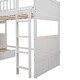 preview thumbnail 8 of 9, Twin Size Bunk Bed with Attached Loft, 2-Drawers for Storage, Play or Study Space Below, Stylish White Design