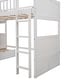 preview thumbnail 8 of 9, Twin Size Bunk Bed with a Loft Bed attached, with Two Drawers, White