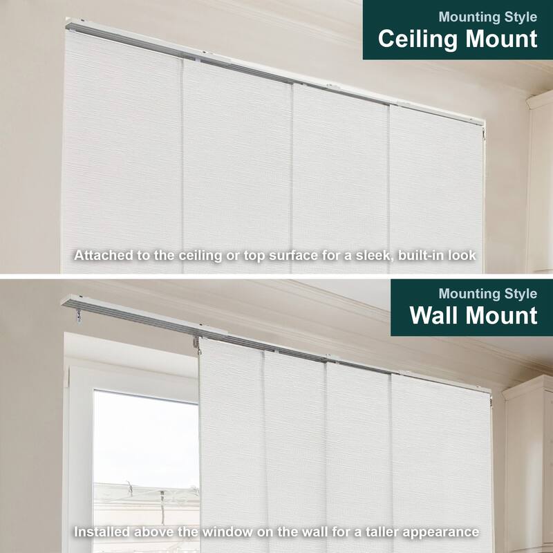 CHICOLOGY Adjustable Sliding Panels, 4-Rail Track, Vertical Blinds, Pation Door Curtain, Room Divider
