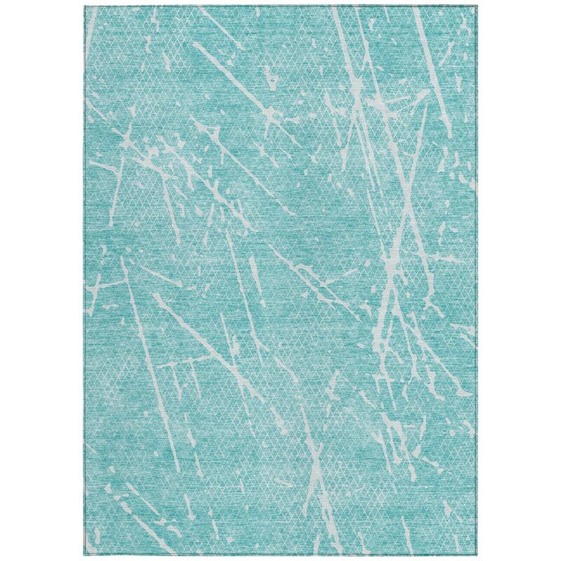 HomeRoots Abstract Transitional Rectangle Outdoor Rug
