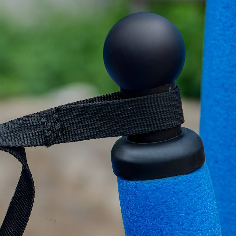 Recreational Trampoline - Basketball Hoop, Safety Enclosure Net, Ladder, Outdoor Use - Blue - 141.7