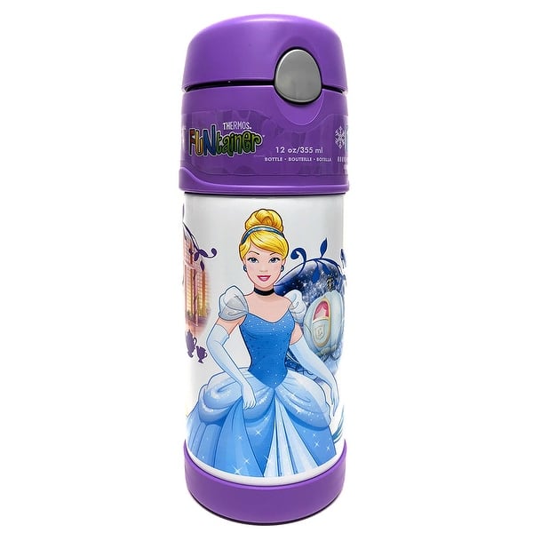 Thermos FUNtainer Disney Princess Bottle With Straw, Purple, 12