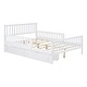 preview thumbnail 5 of 15, Full Size Kids Platform Bed with 2-Storage Drawers, Wood Children Bed Frame with Guardrails on Both Sides for Bedroom, White