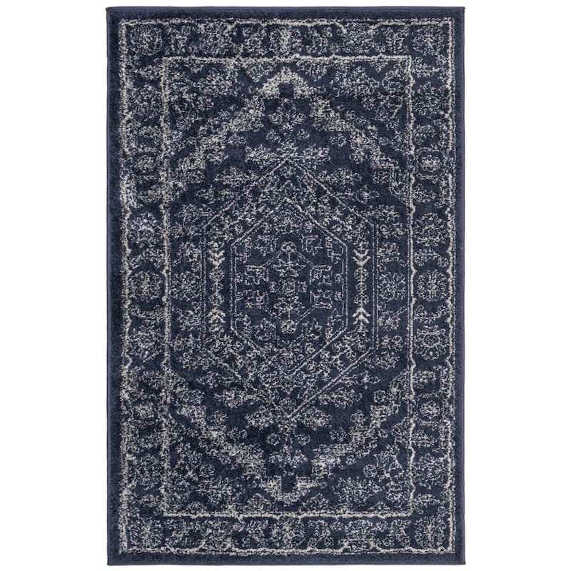 SAFAVIEH Adirondack Sian Rustic Oriental Medallion Rug - 3' x 5' - Navy/Ivory