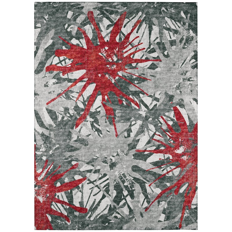 Indoor/ Outdoor Addison Bravado Abstract Starburst Washable Area Rug