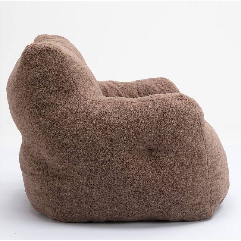 Soft Teddy Cloth Bean Bag Chair Tufted Foam Filling