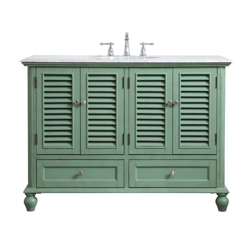 Elegant Lighting VF30548 Rhodes 48" Free Standing Single Basin Vanity - Vintage Mint