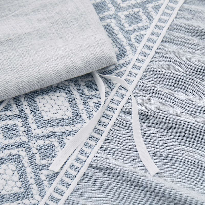 3-Piece Soft Lightweight Geometric Duvet Cover Set, Textured Bedding Set with Pillowcases for All Season