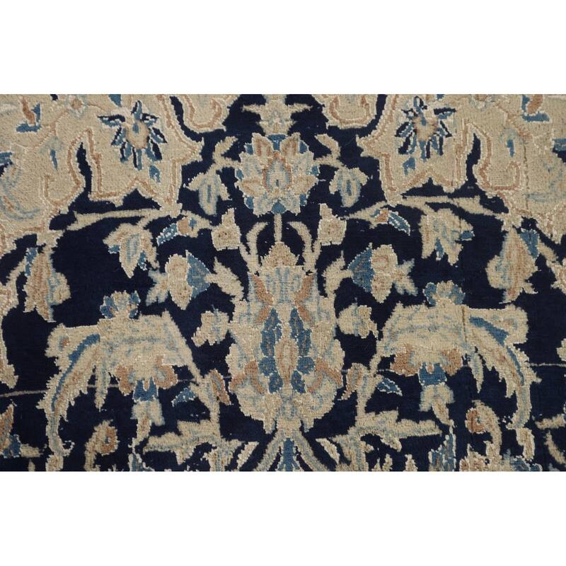 Blue Nain Toodeshk Persian Antique Area Rug Handmade Wool Carpet - 3'11"x 5'11"