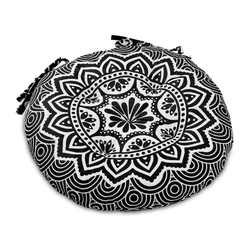 16" Round Tufted Chair Pads Cushions with Ties – Thick, Comfortable Seat Cushions for Dining Chairs/Office Chairs/ Bar Stool