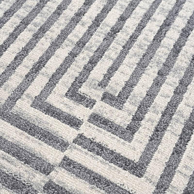 Abani Rugs MIST MIS170A Cream Grey Op Art Area Rug